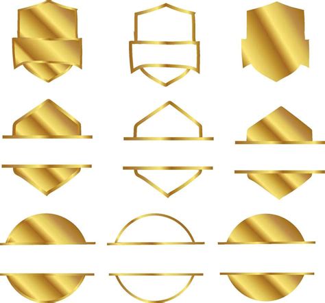 set of gold badge 26737671 Vector Art at Vecteezy