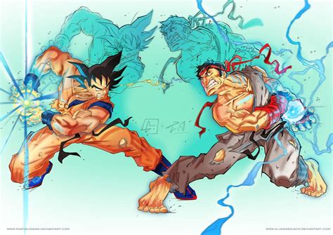 Ryu vs Goku by G-jaggerjack | Street fighter art, Capcom art, Cartoon artwork