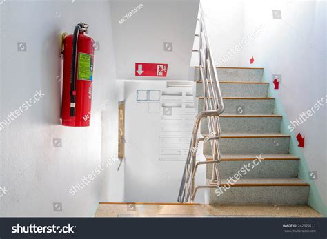 Stairwell Fire Escape In A Modern Building. Stock Photo 242929111 ...