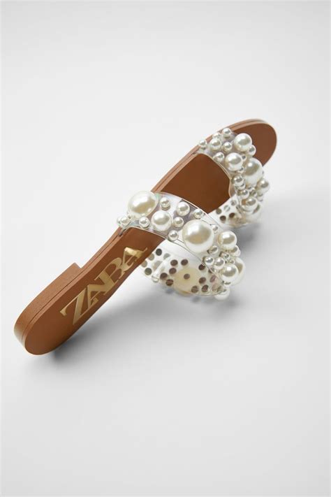 Pantofi de damă | ZARA România | Fancy sandals, Beaded sandals, Leather ...