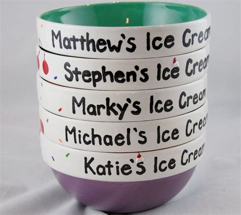 Personalized, family stackable ice cream bowls | Ice cream bowl, Ice ...