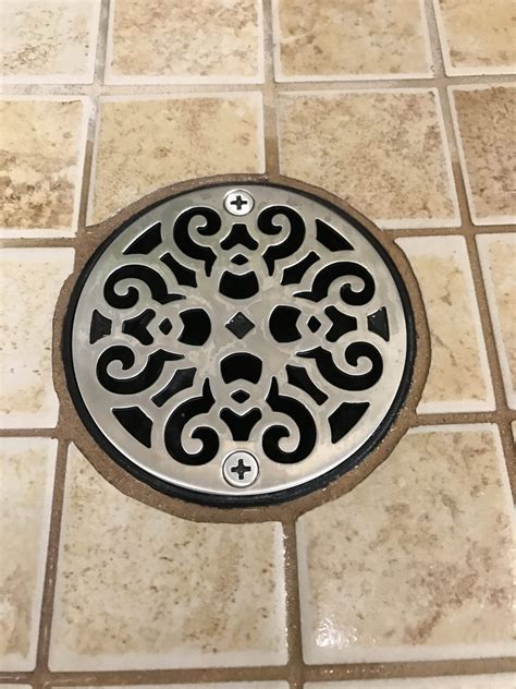 3.25 Inch Round Shower Drain Cover Classic Scrolls No. 4 | Shower drain ...