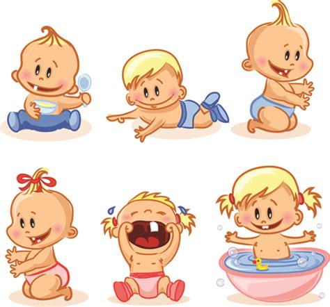 Cartoon baby funny vector material 03 free download