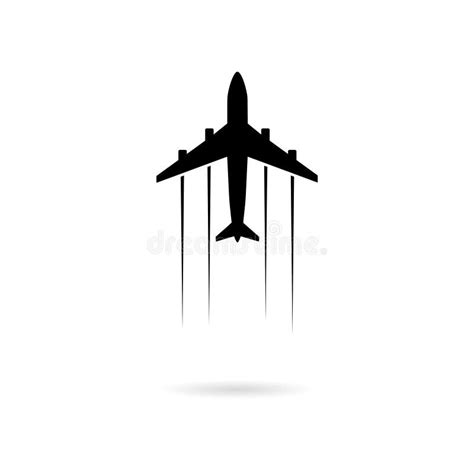 Black Plane and Airplane Icon or Logo Stock Illustration - Illustration ...