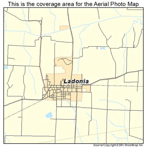 Aerial Photography Map of Ladonia, TX Texas