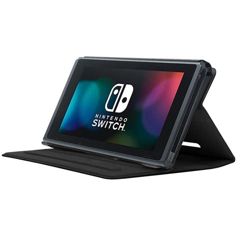 Slim Hybrid Leather Flip Case Stand - Nintendo Switch (Black)