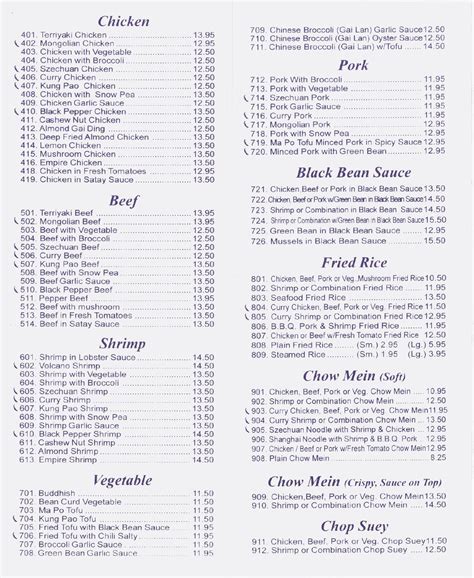 Menu at Bayview Szechuan Chinese Restaurant, Gibsons