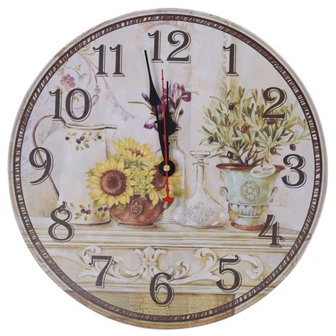 Vintage Antique Style 34cm Wall Clock Home Bedroom Retro Kitchen Quartz ...