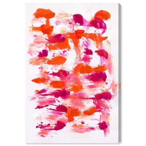 Wynwood Studio Abstract The Love Petals White and Hot Pink Modern & Contemporary Wall Art Canvas ...
