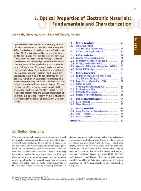 (PDF) Optical Properties of Electronic Materials: Fundamentals and ...