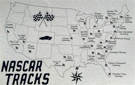 NASCAR Tracks Map - Etsy