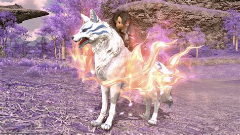 “Blissful Kamuy” Pink Fire Dog God Emanation (Extreme) Mount | Norirow Note Eorzean adventure ...