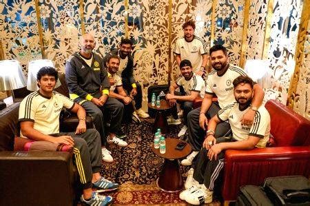 Indian Cricket team players and support staff before departing for New York to participate in ...