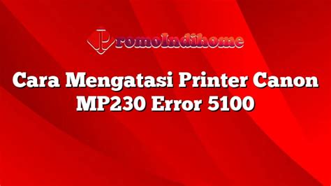 Cara Mengatasi Printer Canon MP230 Error 5100 | PromoIndihome