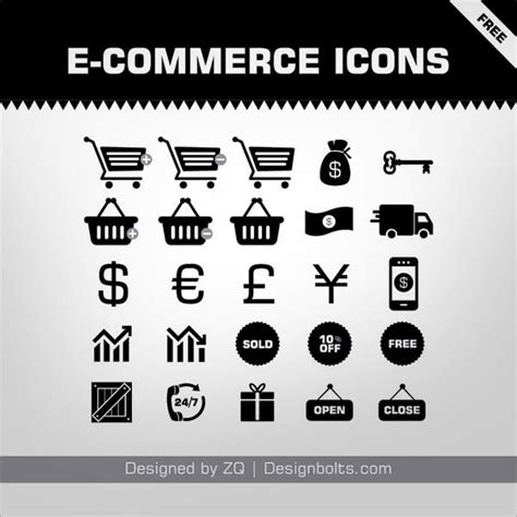 25 Free E-Commerce Icons Set | PNGs & Vector .Ai File