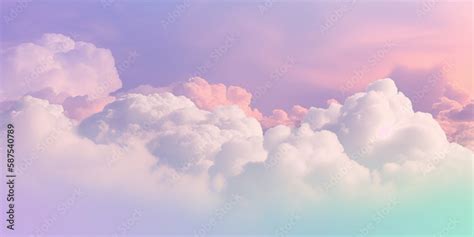 pastel clouds in the sky Stock Illustration | Adobe Stock