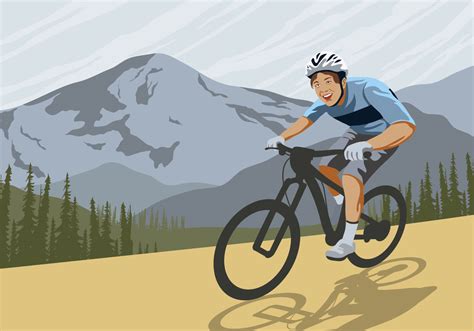 Bike Trail on a Mountain Vector 139273 Vector Art at Vecteezy