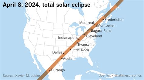 Path of the 2024 total solar eclipse. A true North American eclipse ...