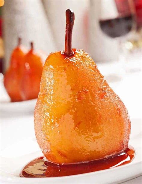 Port Wine Poached Pears