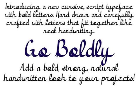 Font Go Boldly Bold Cursive Script | Cursive, Cursive script, Cursive script fonts