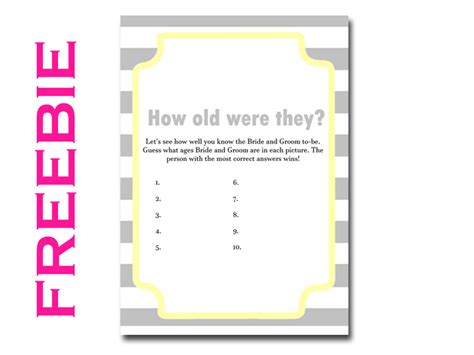 FREE Yellow and Gray Stripes How old were they Game - Magical Printable