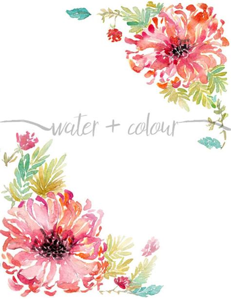 Downloadable Watercolor Dahlia Border - Etsy