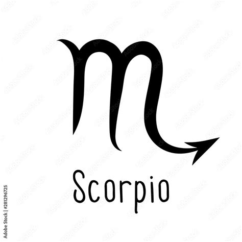 Scorpio astrological zodiac sign isolated on white background. Simple ...