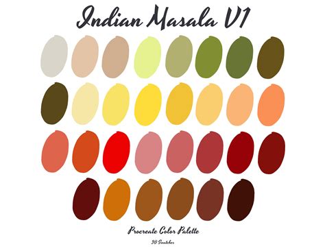 Indian Masala V1 Color Palette / Procreate Tool / Colour - Etsy