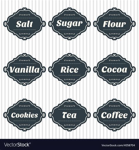 Food storage labels kitchen food storage tags Vector Image