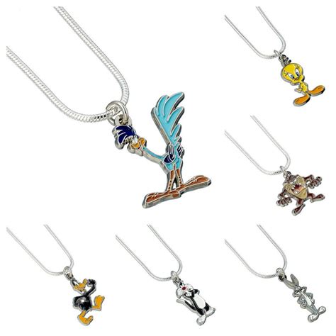 Details about Official Looney Tunes Cartoon Character Silver Plated Enamel Charm Necklace in ...