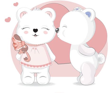 Cartoon Of The Teddy Bears Kissing Illustrations, Royalty-Free Vector ...