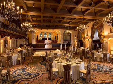 Grand Parisian Ballroom with tables at Mission Inn Riverside