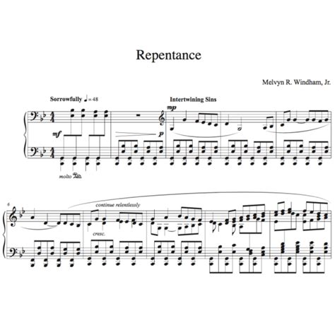 Repentance (Sheet Music for Piano) – Melkim Publishing