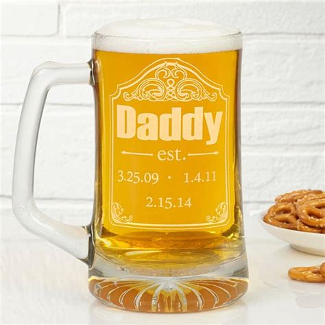 Personalized Beer Mugs for Dad - Date Established