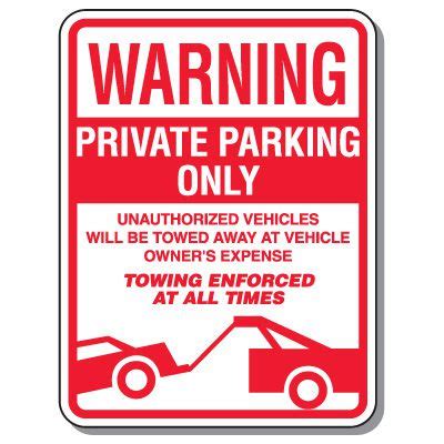 Private Parking Signs - Warning Towing Enforced | Emedco