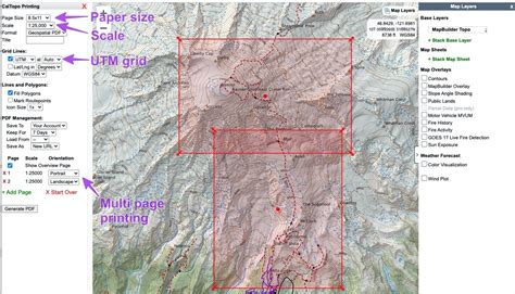 Printing backcountry maps in CalTopo — Alpinesavvy