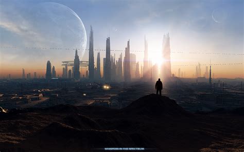 outer, Space, Cityscapes, Futuristic, Moon, Spectrum, Science, Fiction ...