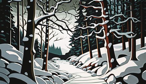 Snowy Forest by JerryThompsonArt on DeviantArt