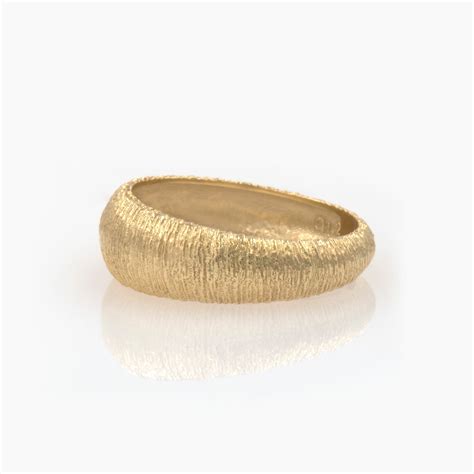 14k Gold Dome Ring / Dome Ring Gold / Textured Ring / 14k Gold Ribbed Ring / Large Dome Ring for ...