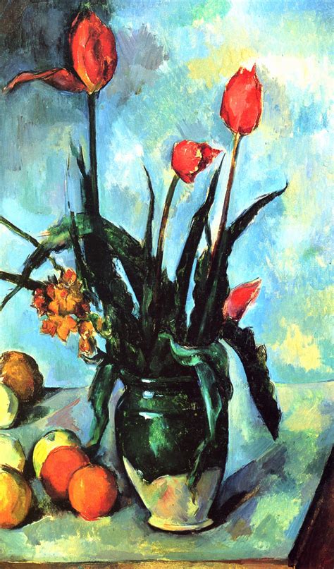 Tulips in a Vase, 1892 - Paul Cezanne - WikiArt.org