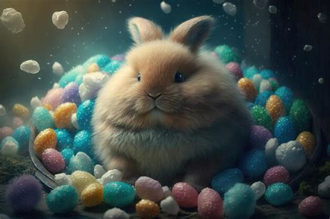 Premium Photo | The colorful mysteries of the fluffy easter bunny kingdom