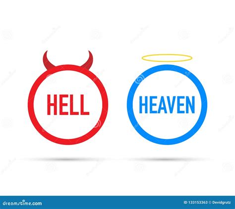 Hell And Heaven As A Choice - Pictured As Words Hell, Heaven On Doors To Show That Hell And ...