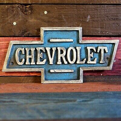 Chevrolet Cast Iron Plaque Embossed Chevy Sign Vintage Antique Finish Garage Bar | eBay