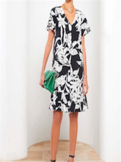 Buy LC Waikiki Black & White Floral Shirt Dress - Dresses for Women ...