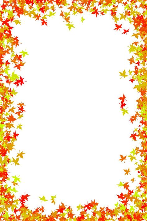 Fall Foliage Border Free | download photo frame of maple leaves in red and orange colors | Fall ...