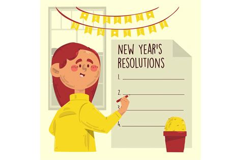 New Year Resolution Concept Illustration Graphic by april_arts · Creative Fabrica