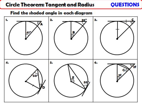 Circle Theorem - Tangent and Radius | Teaching Resources