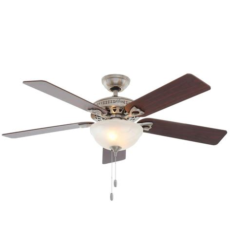 Hunter Astoria 52 in. Indoor Brushed Nickel Ceiling Fan with Light Kit 53058 - The Home Depot