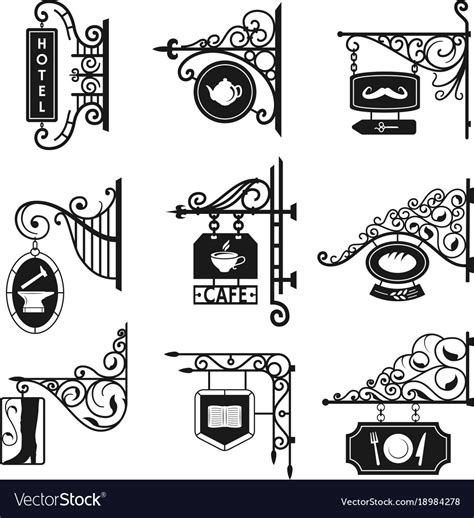 Vintage street signboards Royalty Free Vector Image