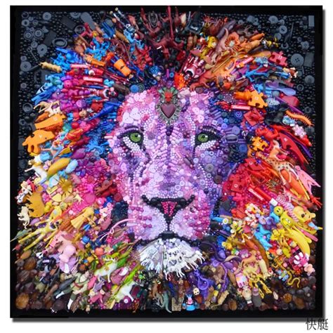 2017 Wall Art Modern Printed Animal colorful Lion Oil Painting Canvas ...